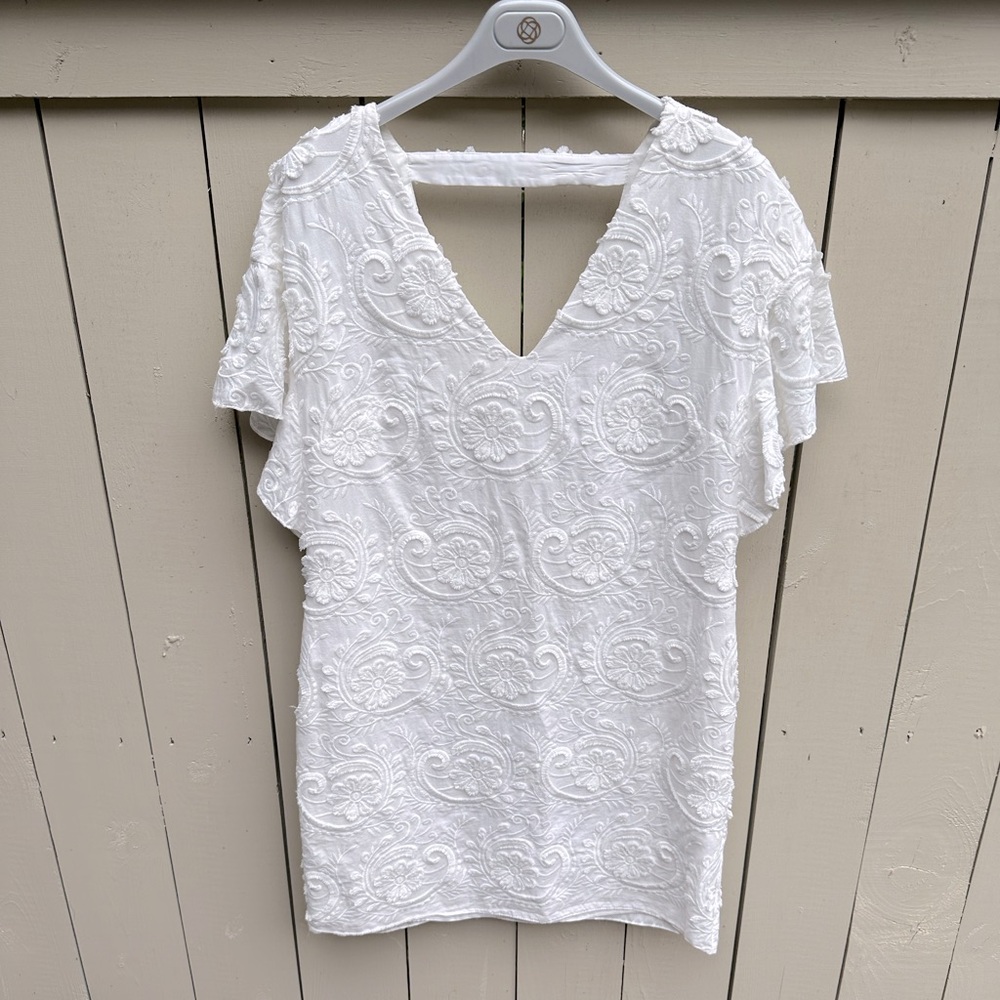 Alice & Trixie white embroidered mini dress size M EUC